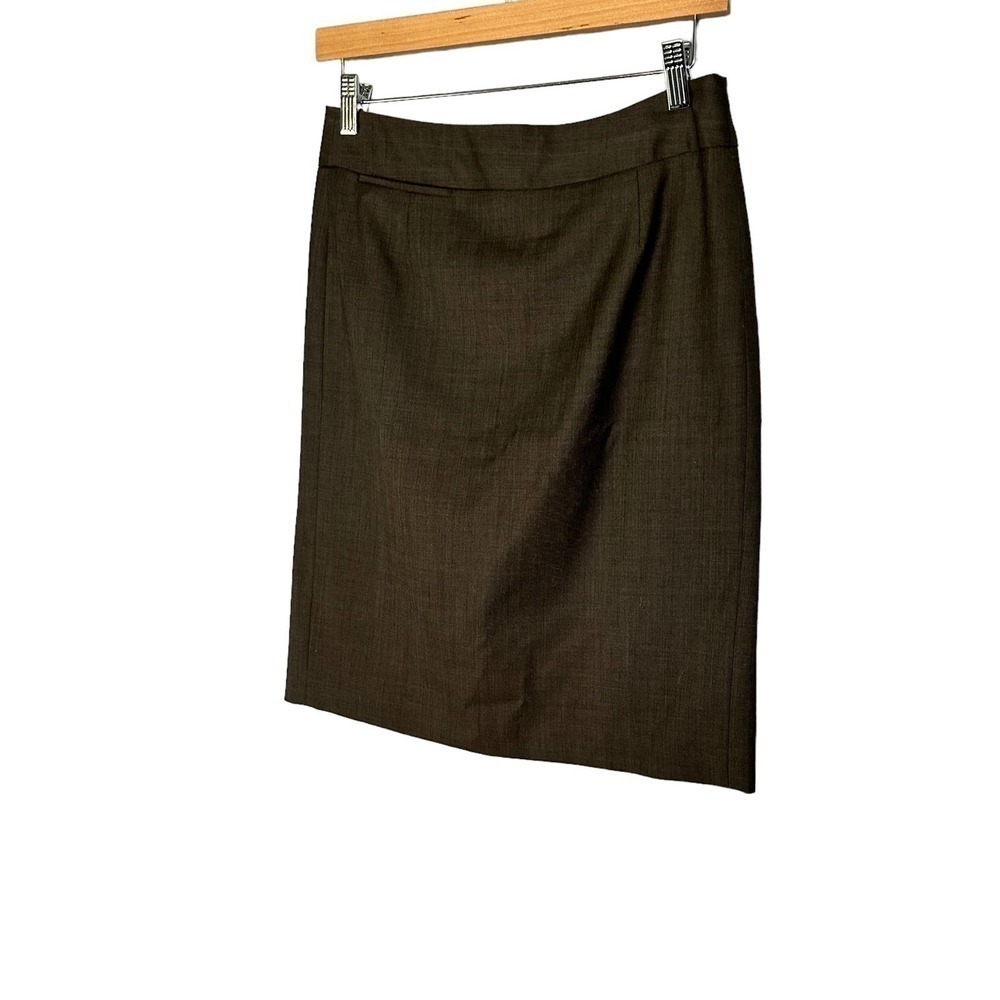 ANNE Klein Platinum Wool Blend Brown Pencil Skirt Size 2